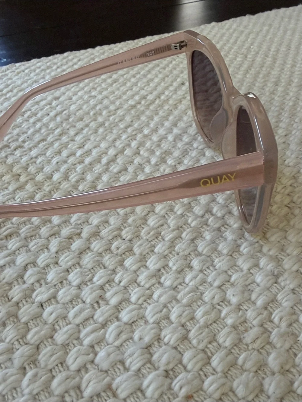 Quay Australia Translucent Pink Cat-Eye Sunglasses with Brown Gradient Lenses